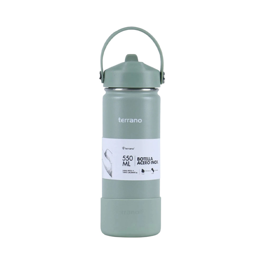 Garrafa Térmica Terrano Bota + Pico 550ML Verde Oliva
