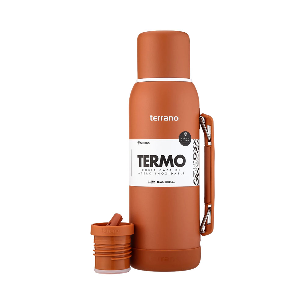 Garrafa Terrano + Base de Silicone 1L Terracota