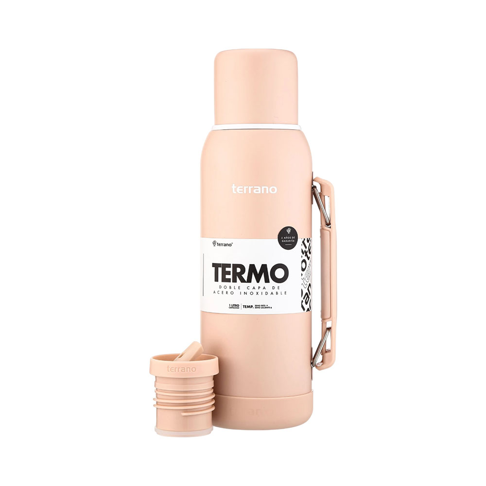 Garrafa Terrano + Base de Silicone 1L Rosa
