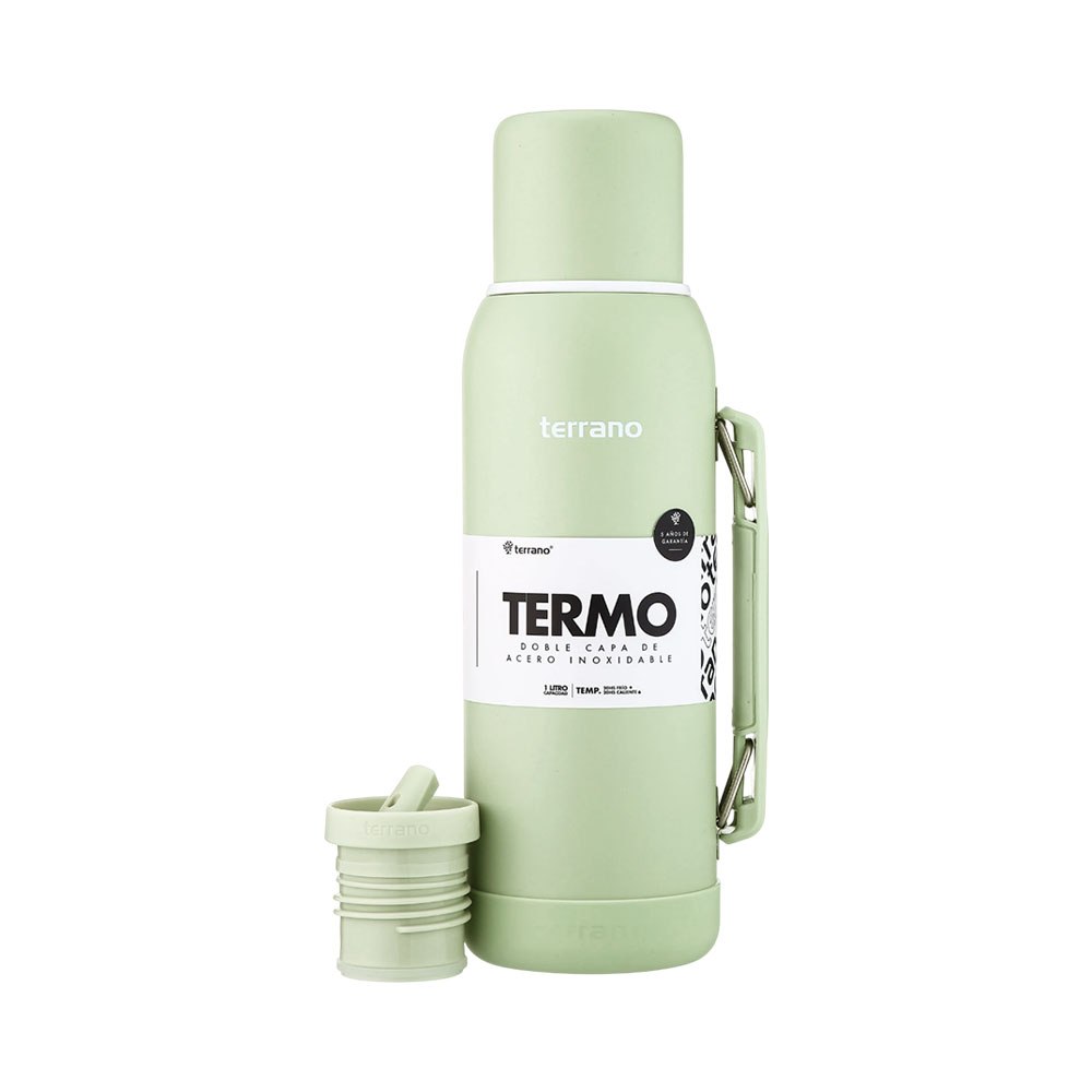 Garrafa Terrano + Base de Silicone 1L Verde Oliva