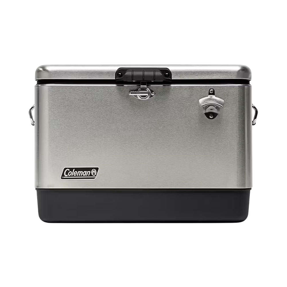 Caixa Térmica Coleman Reunion Steel Belted Cooler 54Q 51,1L Aço Inoxidável