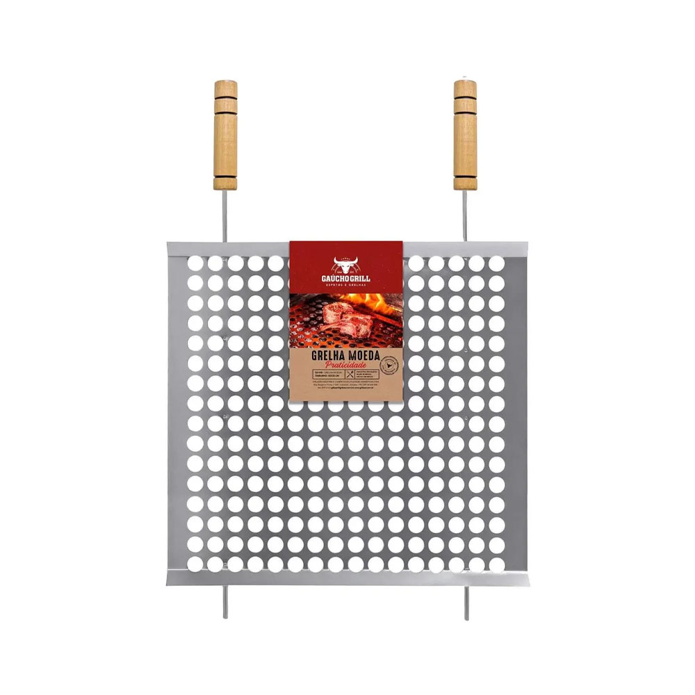 Grelha com Grade para Moedas Grilazer Gaucho Grill 50 X 50 CM