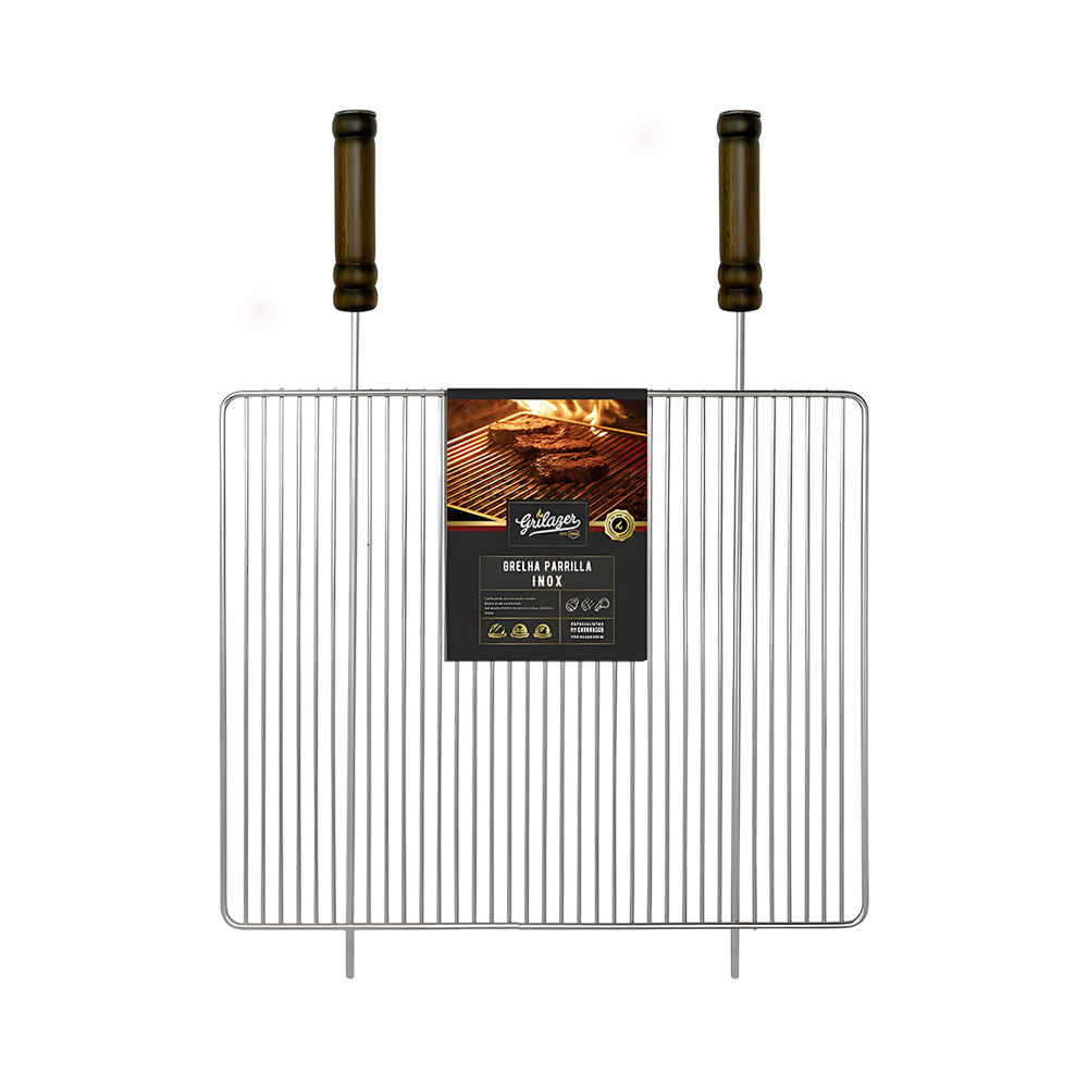 Grelha Grilazer GR0031 Red Plana Inoxidável 50X40 CM