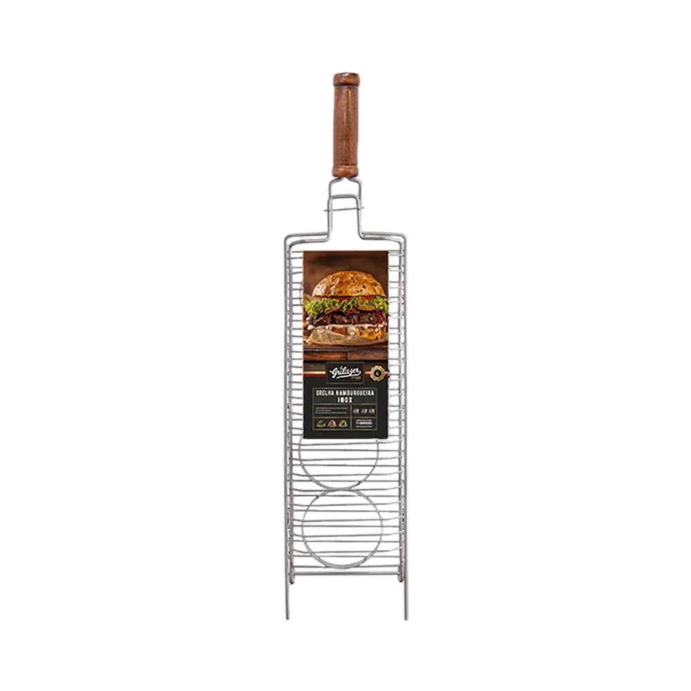 Grelha de Hambúrguer Grilazer GR0051 Aço Inoxidável 15X44CM