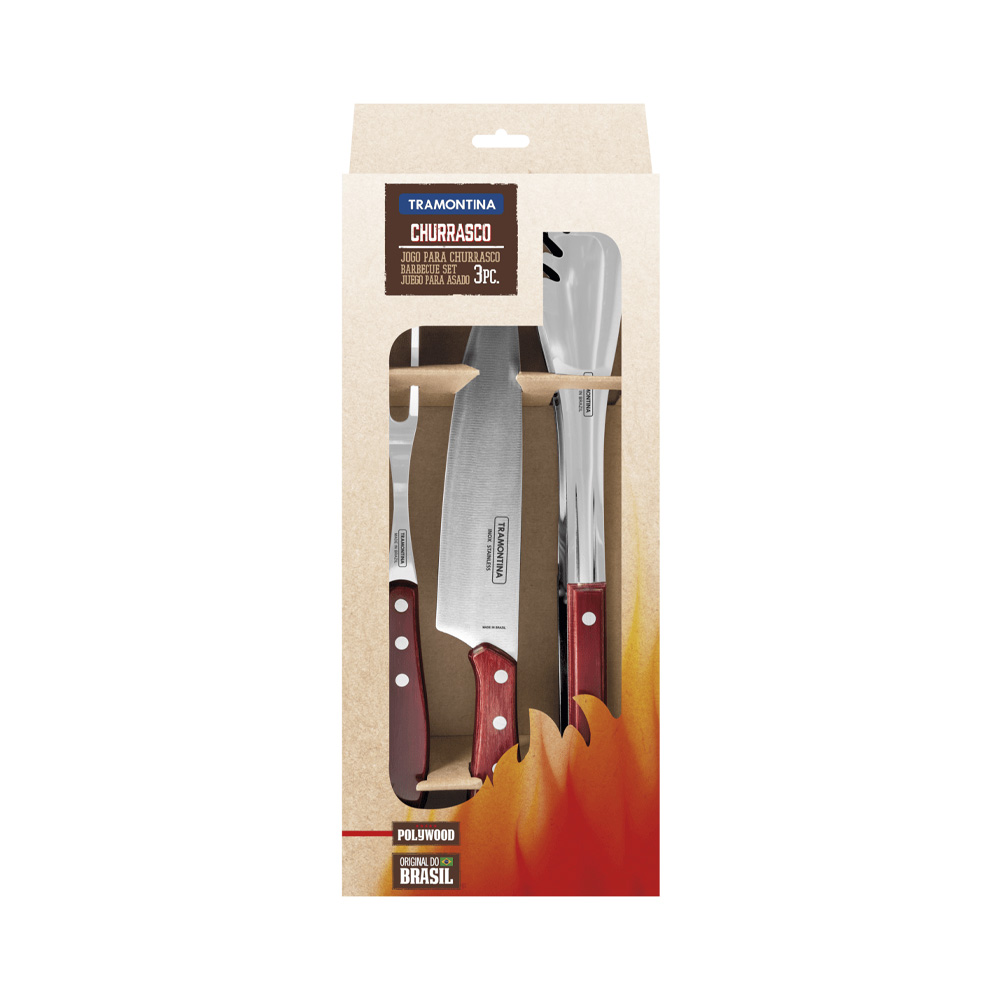 Juego de Cubiertos para Asado Tramontina Churrasco 3 Piezas