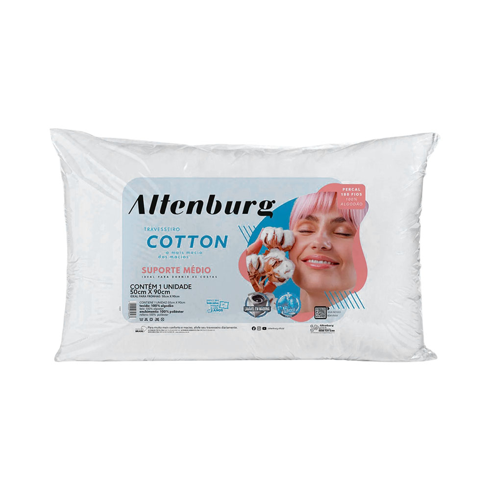 Travesseiro Altenburg Cotton 50 X 90 CM Branco