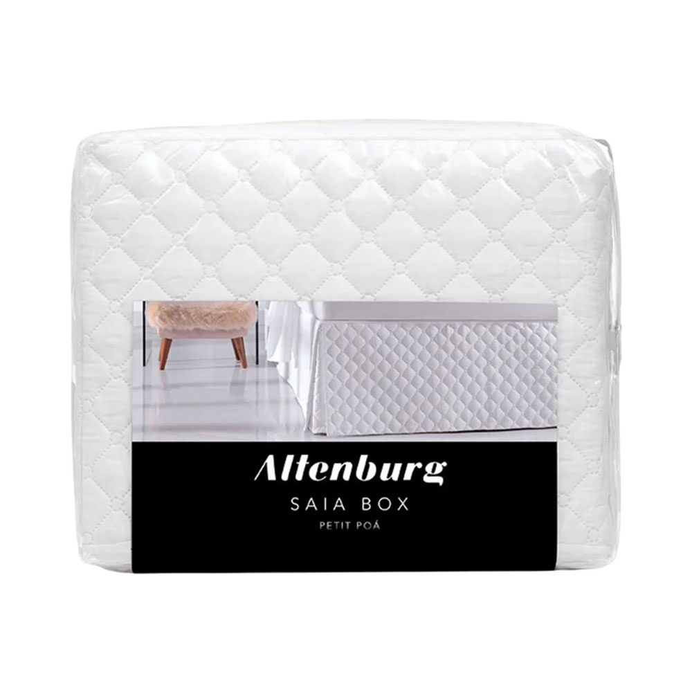 Saia Box Altenburg Petit Poá Twin Size Branco