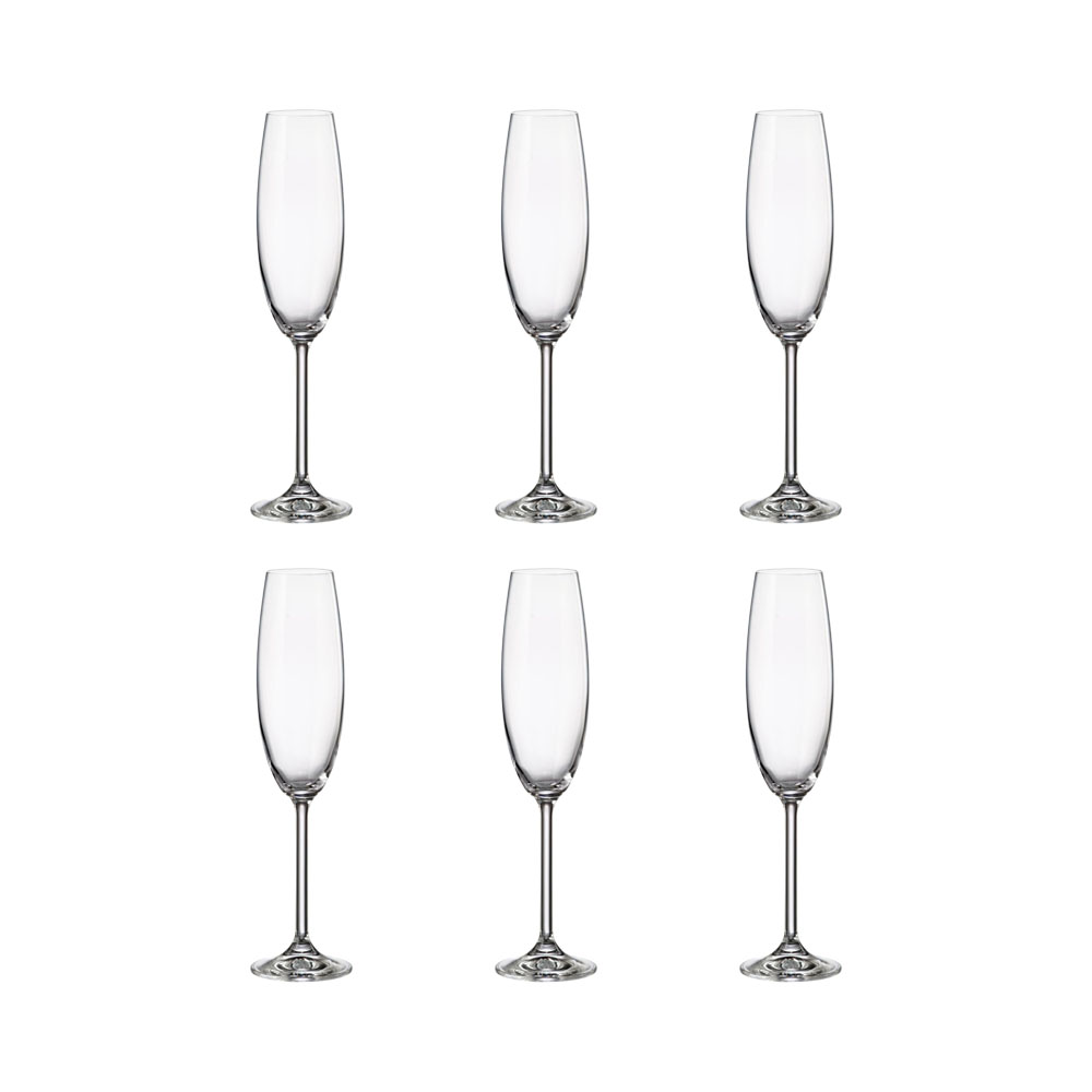 Conjunto de Taças para Champanhe Bohemia Natalia Máxima 230ML 6 Peças
