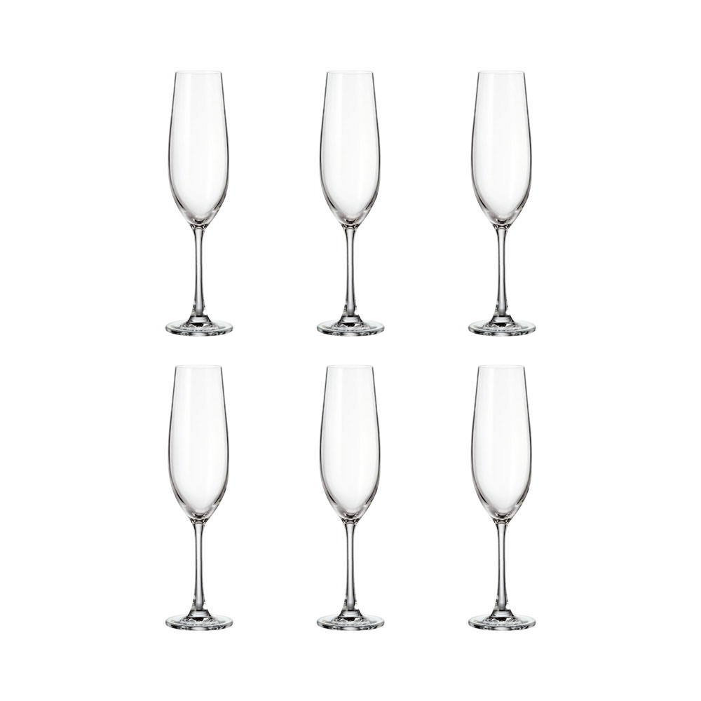 Conjunto de Taças para Champanhe Bohemia Sarah 260ML 6 Peças