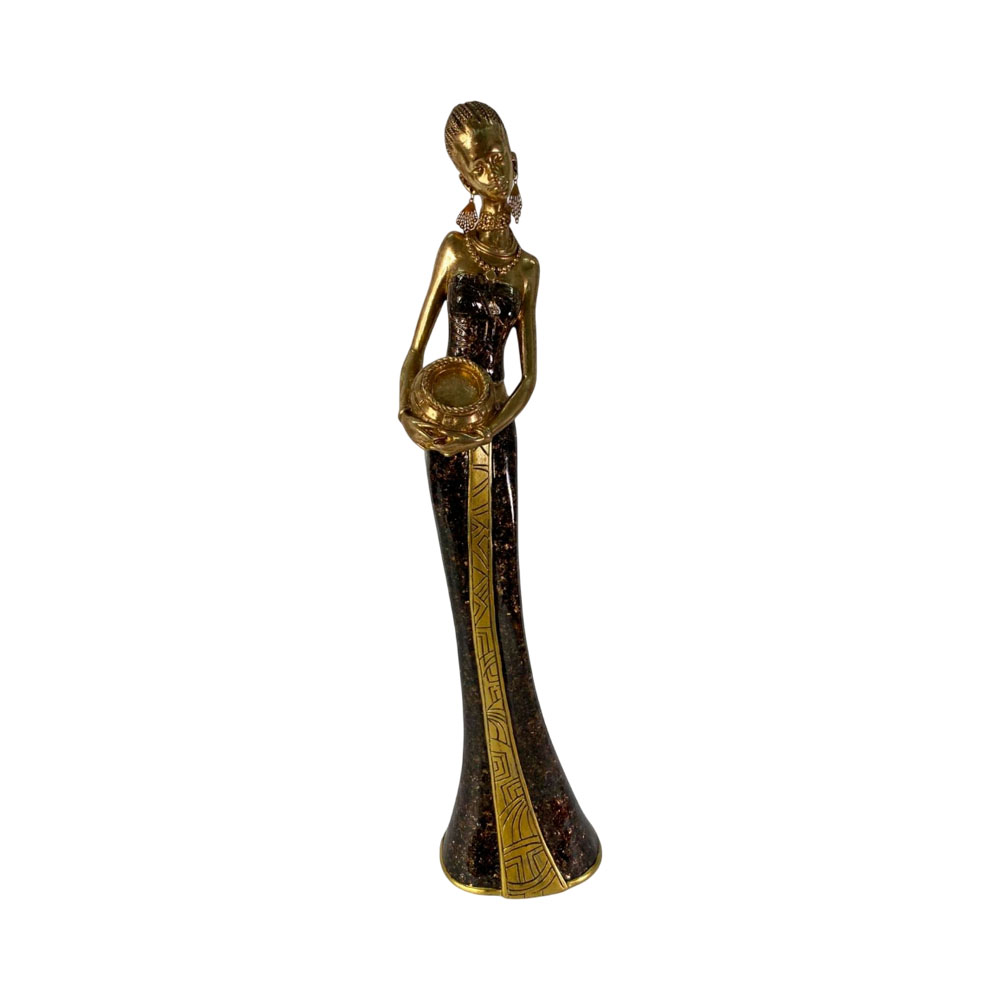 Figura Decorativa de Mulher Concepts 438-7014454 52 CM Dourado - Preto