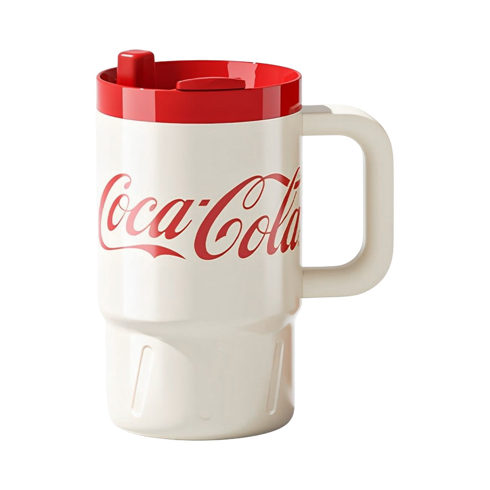 Copo Térmico Coca-cola NS800B1 com Canudo 800ML Branco - Vermelho