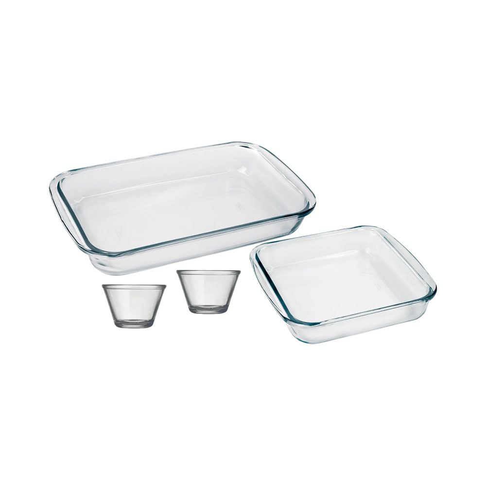 Conjunto de Assadeiras de Vidro Marinex 15410201045681 4 Peças