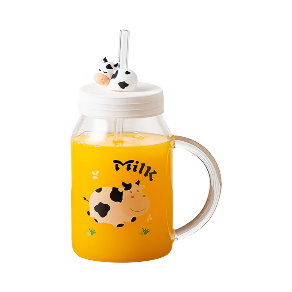 Copo de Vidro com Canudo KAR-19830 510ML Sortido