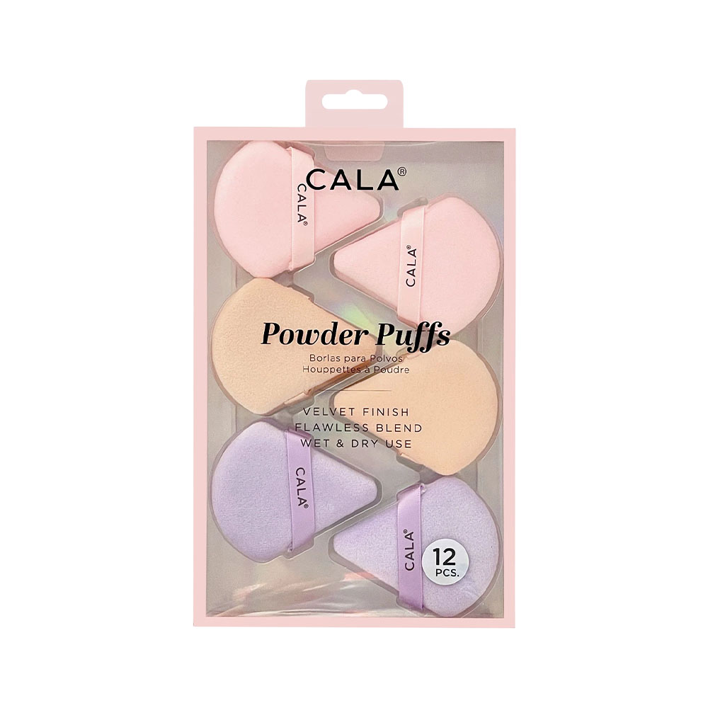 Set Cala Velvet Powder Puffs Nude/pink 12 Peças