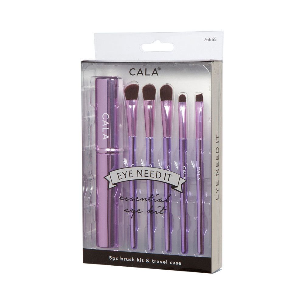 Kit de Pincéis Cala Eye Need IT Metallic Pink 5 Peças