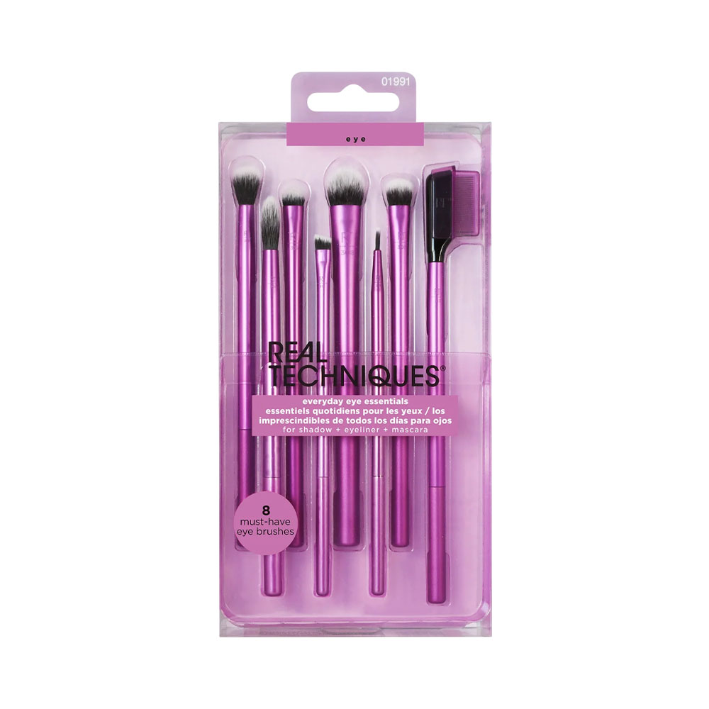 Set de Brochas Real Techniques Everyday Eye Essentials Metallic Fuchsia 8 Peças
