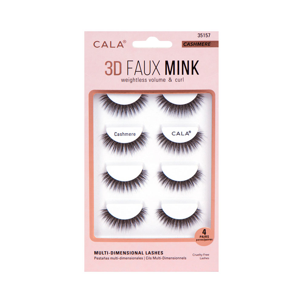 Cílios Postiços Cala 3D Faux Mink Cashmere 4 Pares