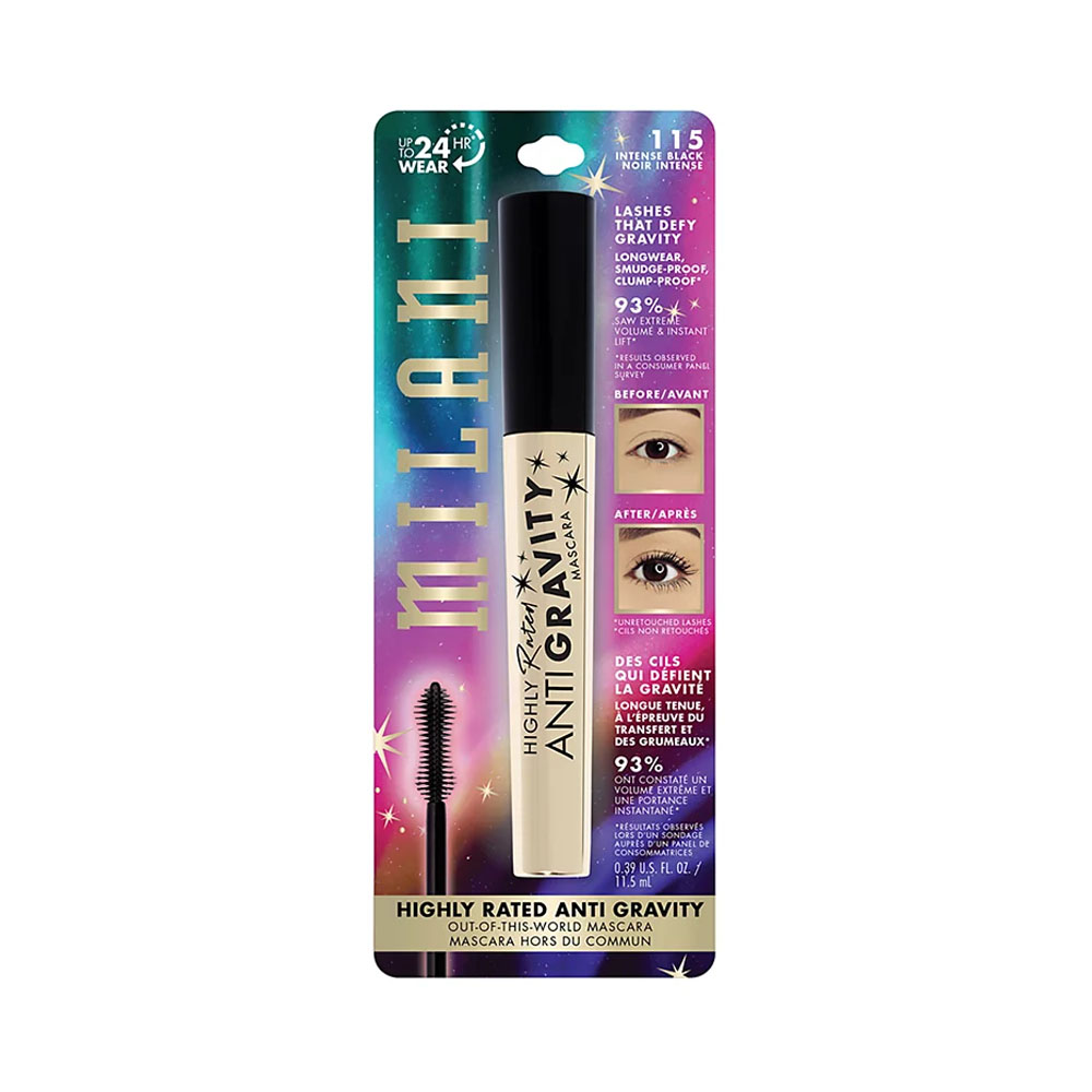 Mascara para Pestañas Milani Highly Rated Anti Gravity 115 Intense Black