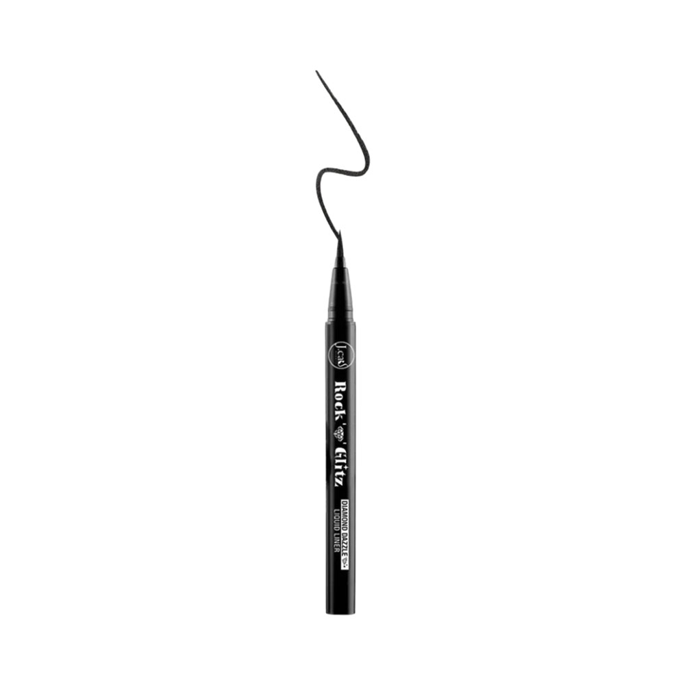 Delineador de Olhos J.cat Rock N' Glitz Diamond Dazzle Liquid RG101 Sable Black Shimmer 0,85GR