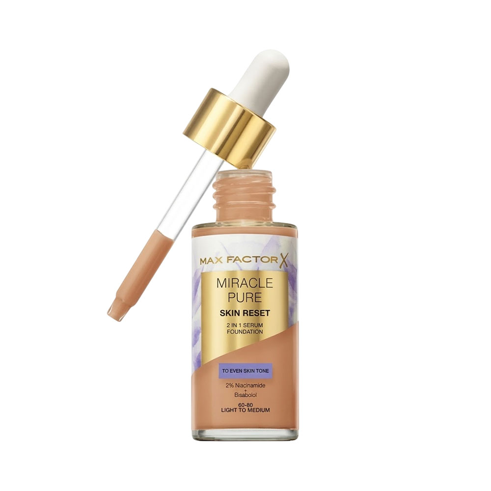 Base MAX Factor Miracle Pure Skin Reset 2-IN-1 Light TO Medium 30ML
