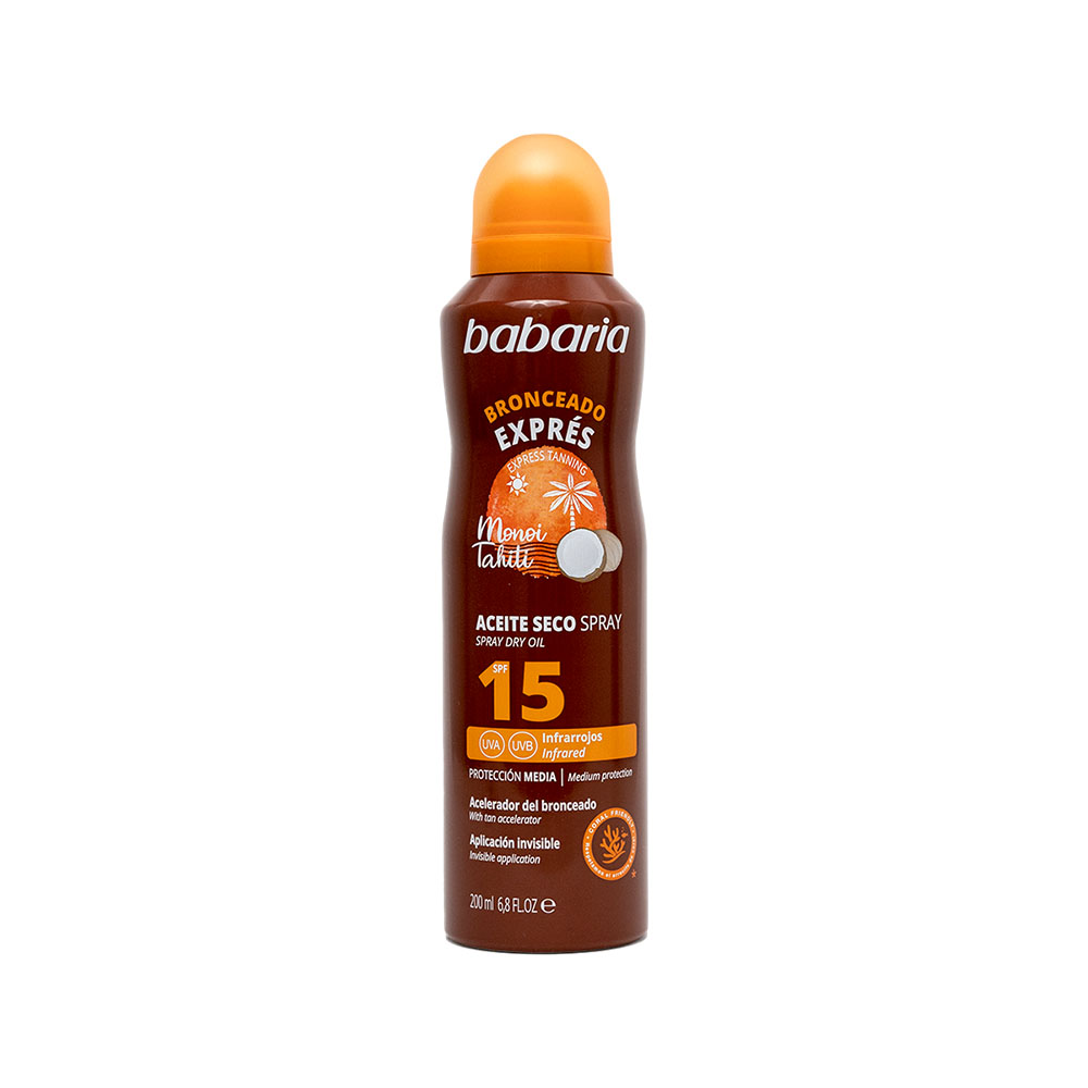 Spray Babaria Aceite Seco Monoi Tahiti SPF15 200ML