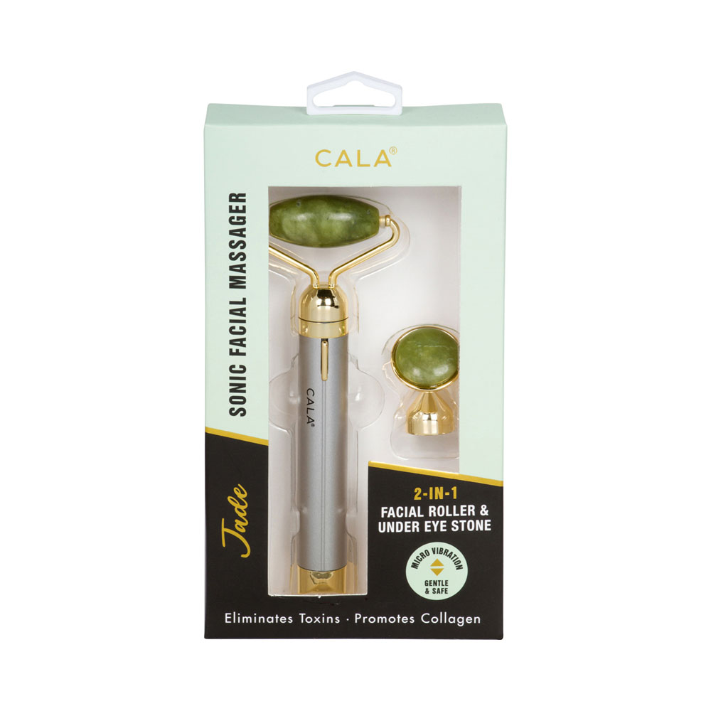 Kit Facial Cala Facial Roller And Under Eye Stone 2 IN 1 Green