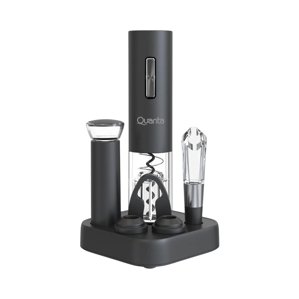 Kit Abridor de Vinho Quanta Noblevintner QTKAV610 6 em 1 Recarregável Preto