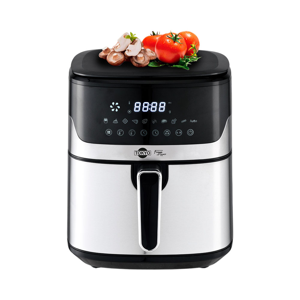Freidora AIR Fryer Tokyo Frigge Exact EDTOKAFRYER6.5 6.5L 1600W 220V Con Balanza Negro - Plata