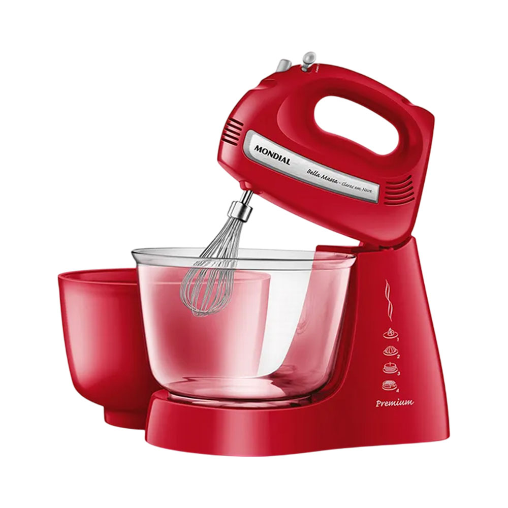 Batedeira Mondial Bella Massa B-55-R 4L 500W 220V Vermelho