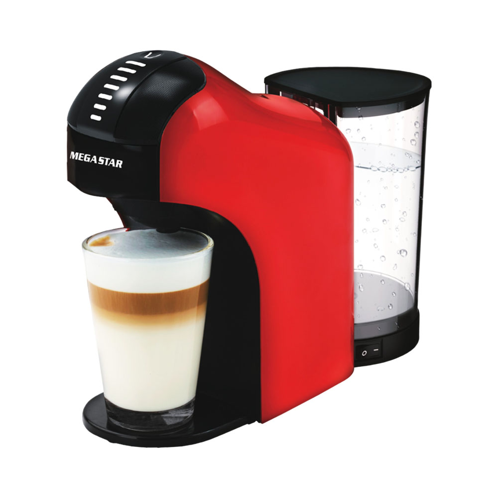 Cafeteira Multicápsula Mega Star CAF02 900ML 1400W 220V Vermelho - Preto