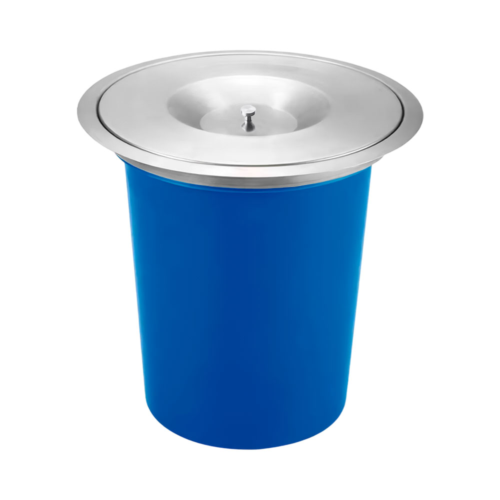 Lixeira Embutida Parise TB07A 5L Prata - Azul