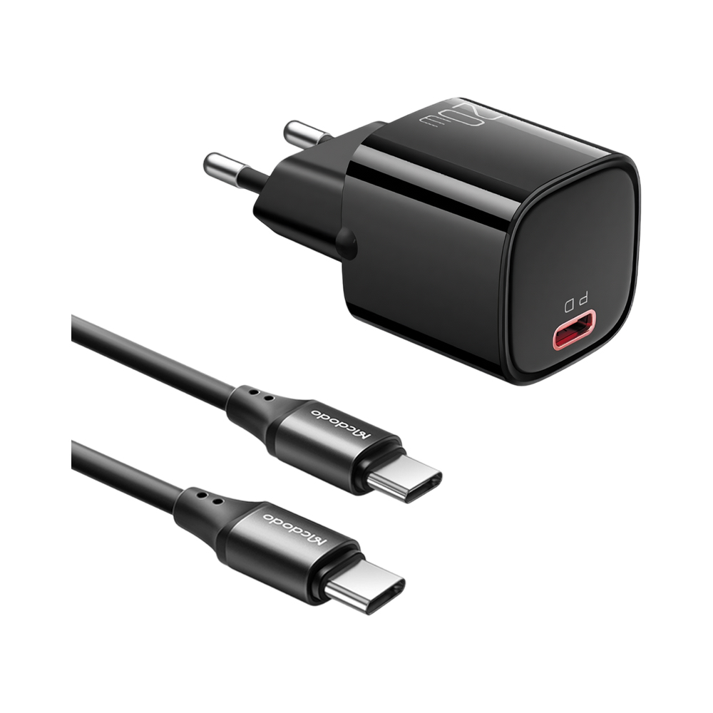 Carregador Mcdodo Nano CH-4044 Adaptador 20 W + Cabo Usb-c para Usb-c Preto