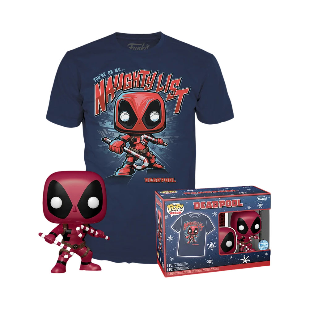 Boneco Funko Pop com Camiseta M Marvel Deadpool
