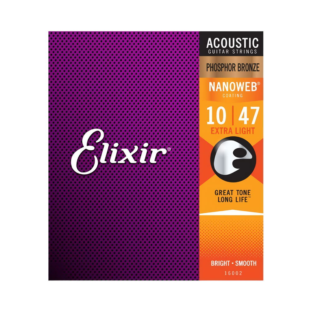 Cordas para Violão Acústico Elixir Nanoweb EX16002