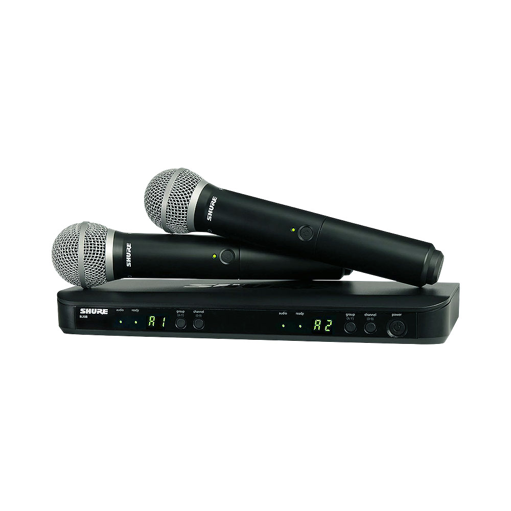 Sistema Combinado de Microfone Sem Fio Shure BLX288/PG58-J10 Preto