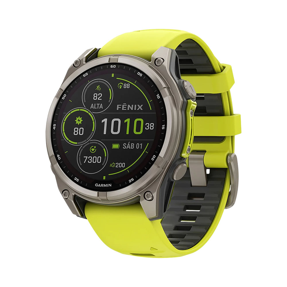 Smartwatch Garmin Fénix 8 Solar Sapphire 010-02906-20 47 MM GPS Grafite/amarelo