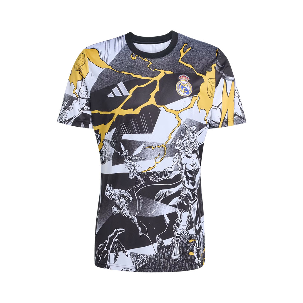 Remera Adidas JZ9018 Real Madrid Avengers 25/26 Pré-jogo Masculino