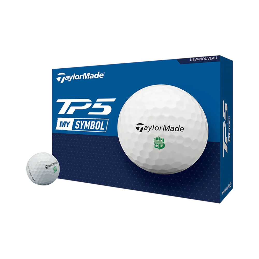 Bolas de Golfe Taylormade V9927301 TP5 MY Simbol Dollar 12 Unidades
