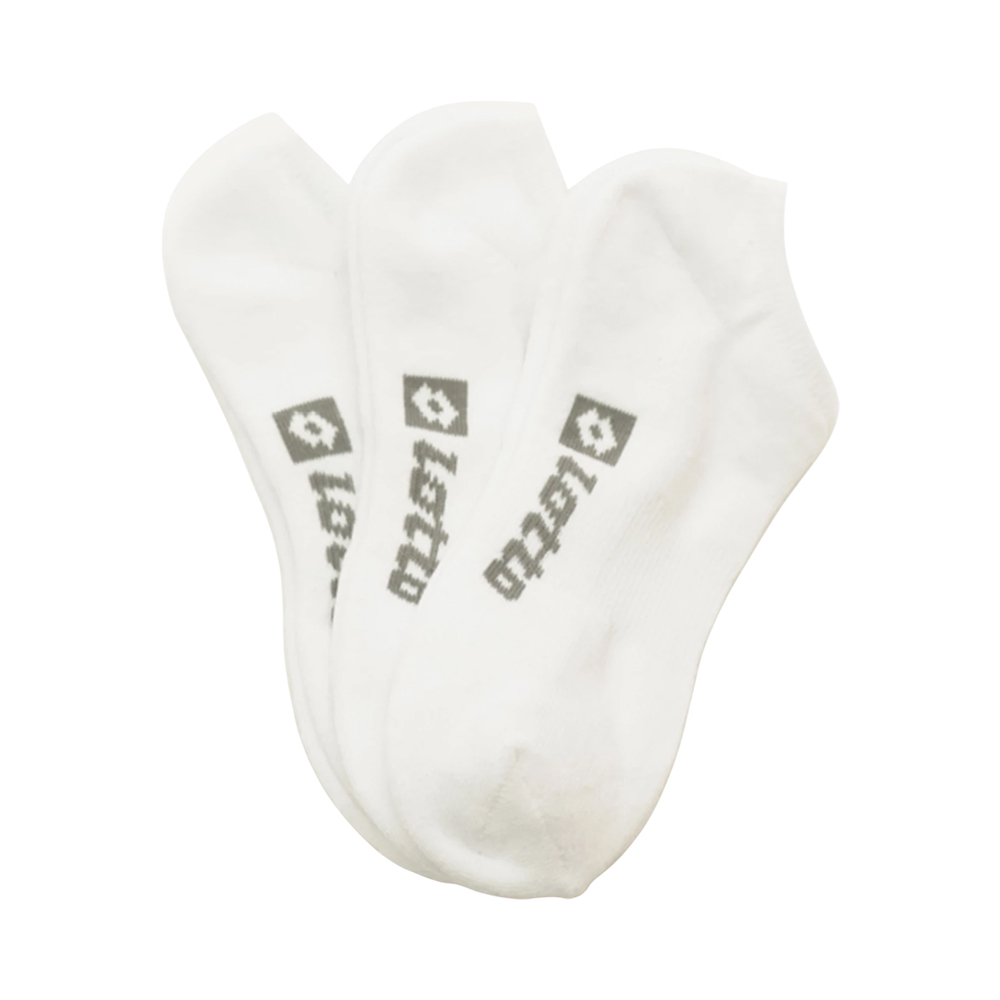 Meias Lotto H0429/WH-GY no Show White Grey Unissex 3 Pares