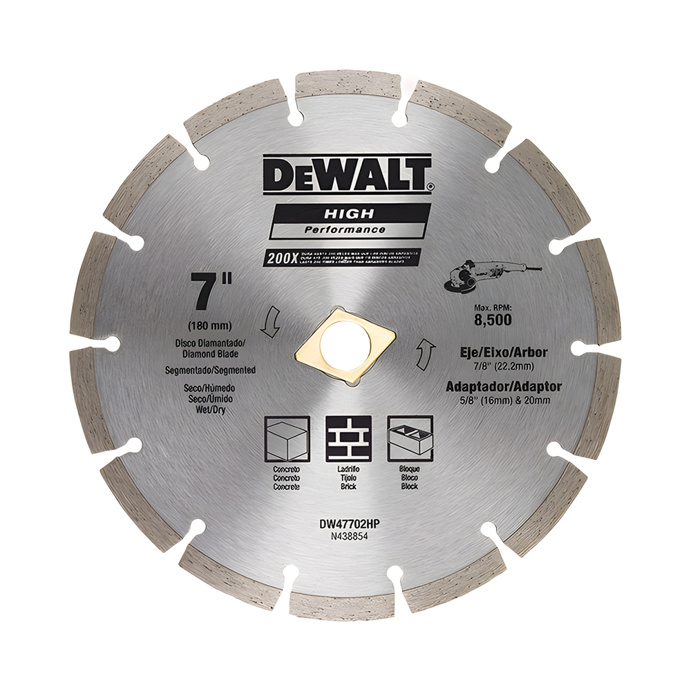 Disco de Corte Dewalt Diamantado Segmentado DW47702HP 7" 180MM