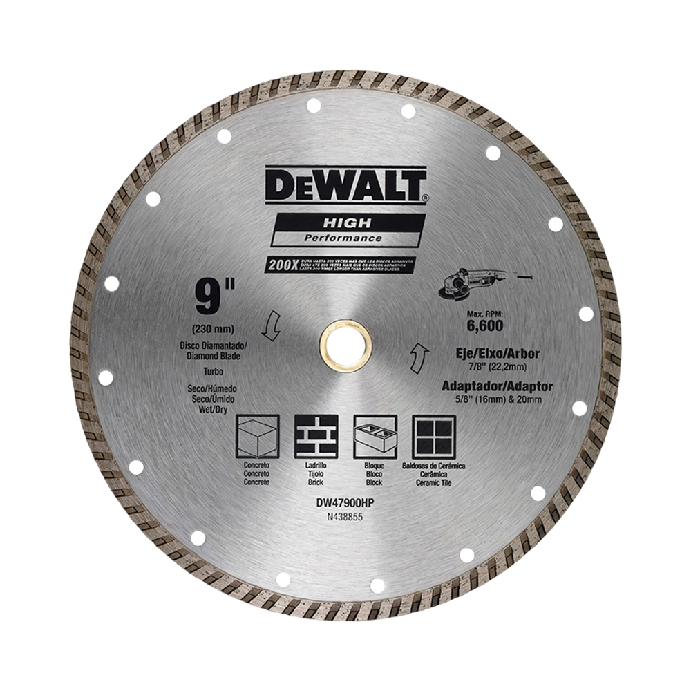 Disco de Corte Dewalt Turbo Diamantado DW47900HP 7” 180MM