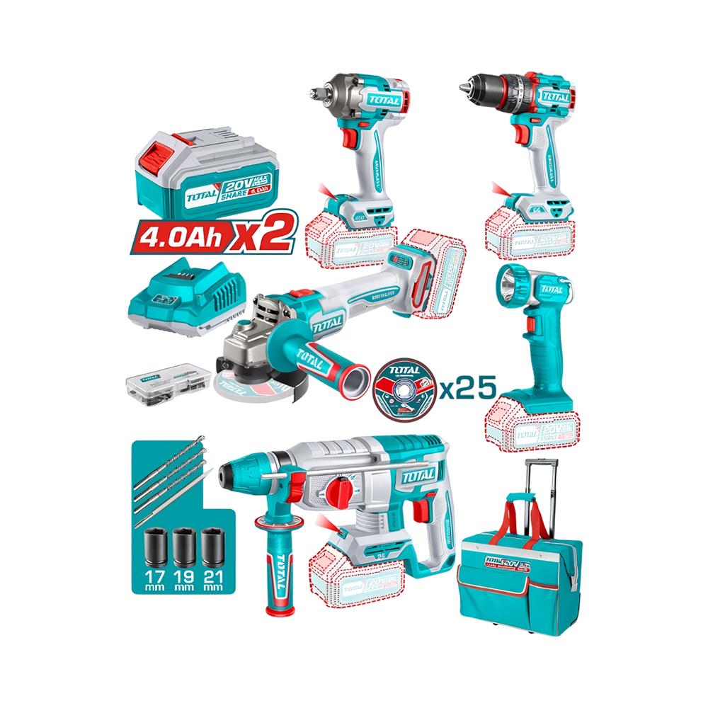 Conjunto de Ferramentas Industriais Total 20V TCKLI20592 5 Peças