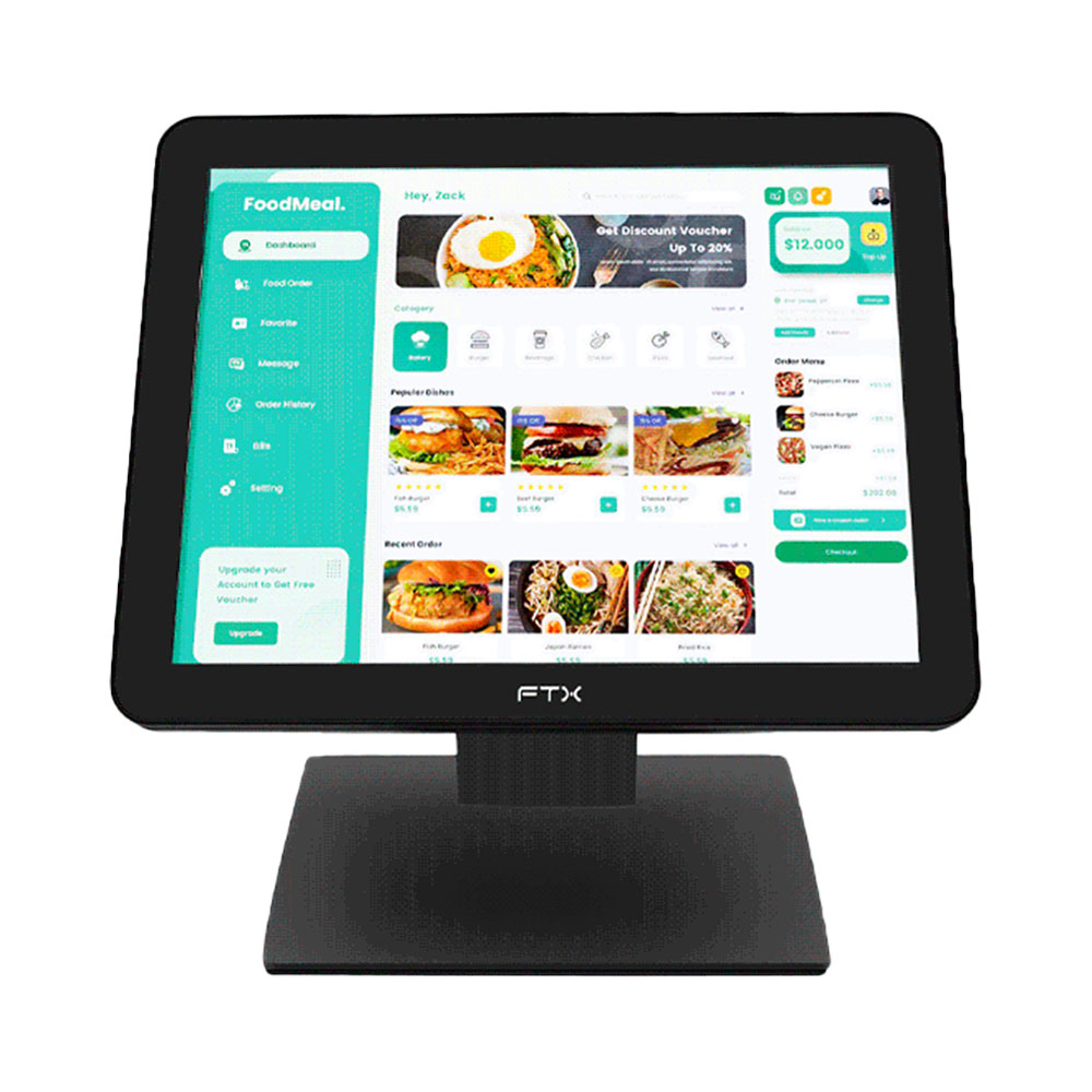 Monitor Ftx MT15V1 15" Touch Screen Bisel Preto