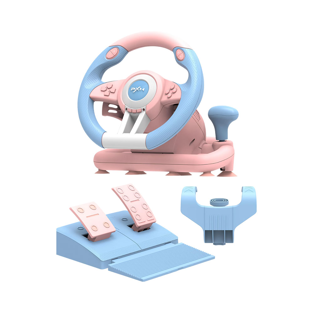 Simulador Pxn V3 PRO Volante com Pedal Blue Pink