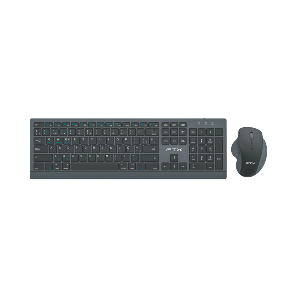 Teclado e Mouse Ftx FTXKM500 Sem Fio Português Black