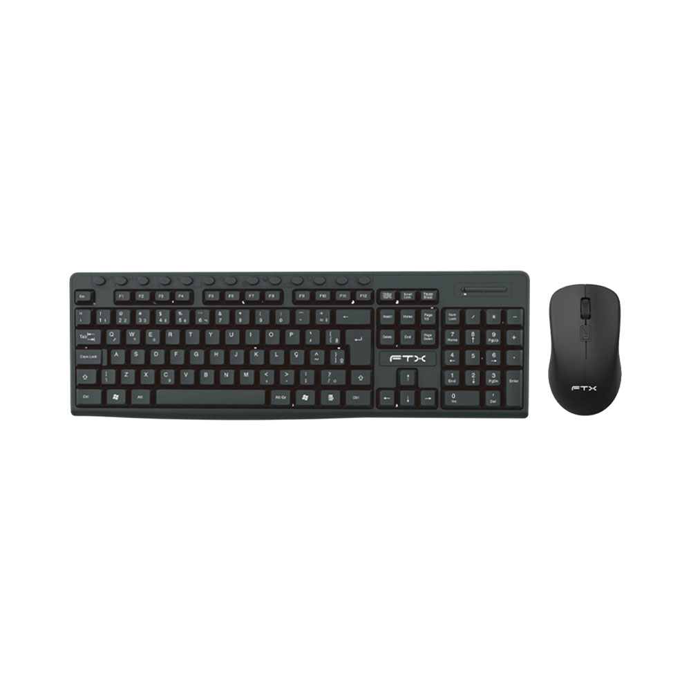Teclado e Mouse Ftx FTXKM250 Sem Fio Português Black