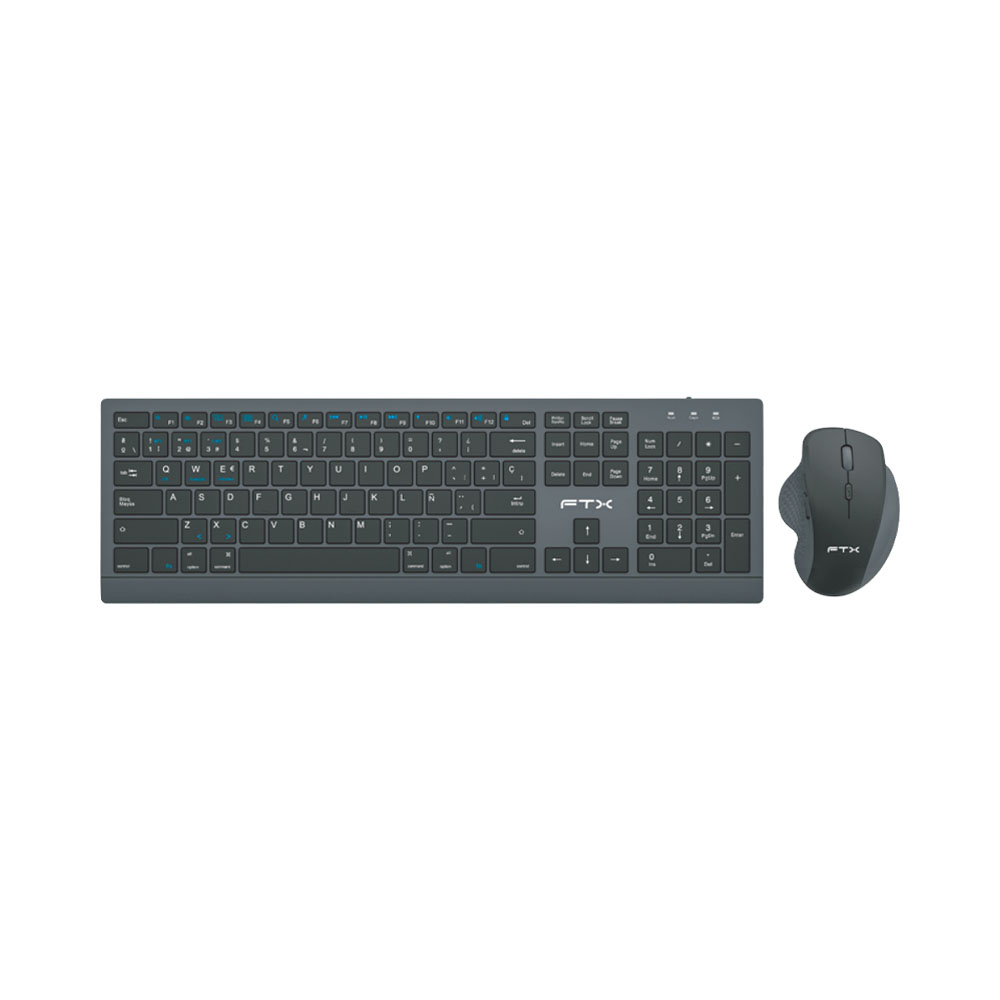 Teclado e Mouse Ftx FTXKM500 Sem Fio Espanhol Black