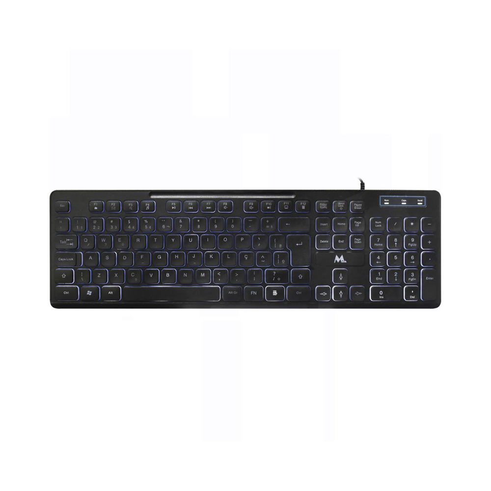 Teclado Mtek KB-7269L-PT LED USB Portugués Preto