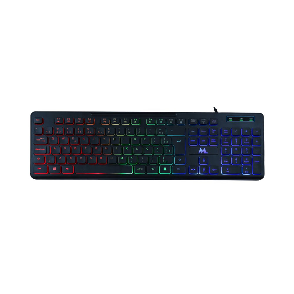 Teclado Mtek KB-7269LR-PT Retroiluminado USB Negro