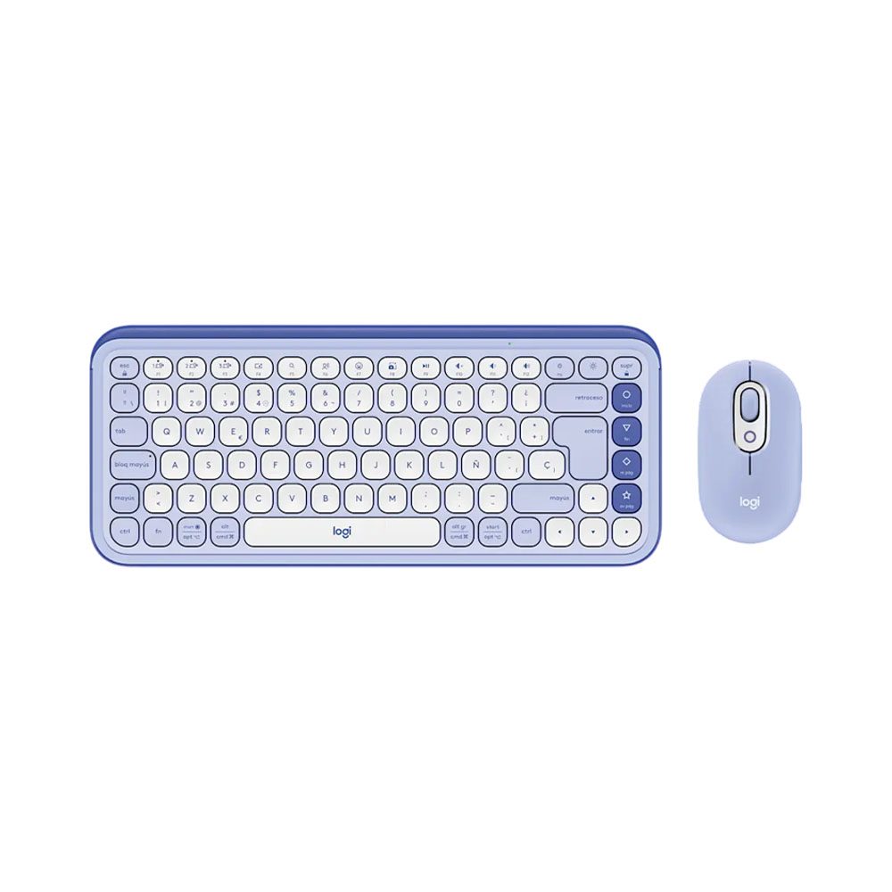 Teclado e Mouse Logitech 920-013054 Pop Icon Lilás e Branco